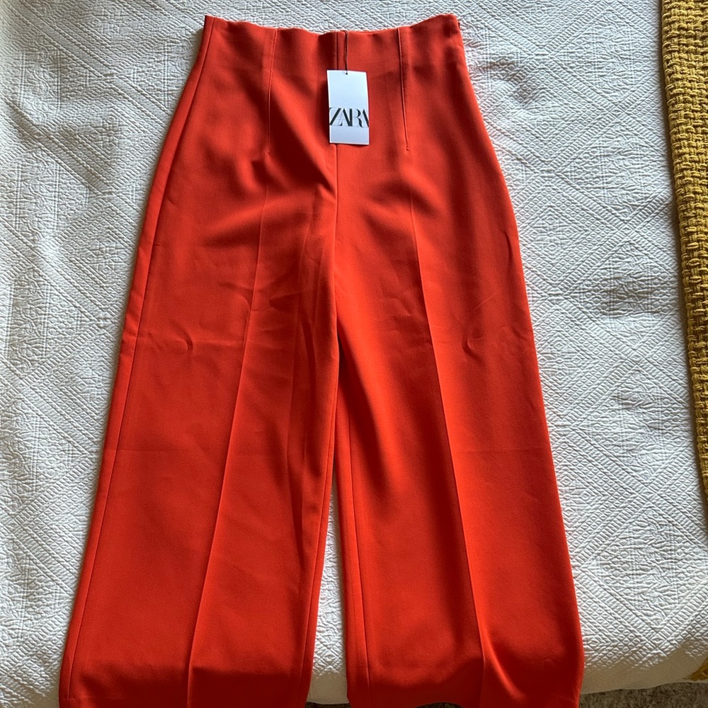Zara high waist coral pants NWT